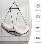 Luxury Hammock Chair Swing with Oversized Plush Cushion, Swivel Indoor/Outdoor Hanging Chair for Patio, Balcony, Bedroom