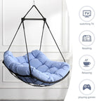 Luxury Hammock Chair Swing with Oversized Plush Cushion, Swivel Indoor/Outdoor Hanging Chair for Patio, Balcony, Bedroom