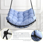Luxury Hammock Chair Swing with Oversized Plush Cushion, Swivel Indoor/Outdoor Hanging Chair for Patio, Balcony, Bedroom