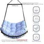 Luxury Hammock Chair Swing with Oversized Plush Cushion, Swivel Indoor/Outdoor Hanging Chair for Patio, Balcony, Bedroom