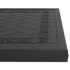 Cast Aluminum Patio Dining Table With Frame and Carved Texture on the Tabletop