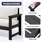 Outdoor Patio HDPE Sectional Sofa and Table Set, Removable Cushions Included, a Loveseat, 2 Single Sofas