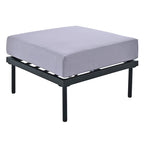 Outdoor 8-Piece Iron Modular Sectional Sofa Set with Glass & Wood Tables