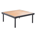 Outdoor 8-Piece Iron Modular Sectional Sofa Set with Glass & Wood Tables