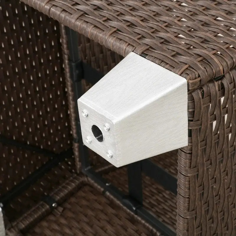 Patio Festival Wicker Loveseat Sofa with Off-White Cushions