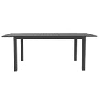 Rectangular Outdoor Patio Dining Table in Aluminum Extendable Leaf Tabletop for Porch & Backyard