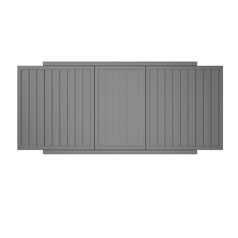 Rectangular Outdoor Patio Dining Table in Aluminum Extendable Leaf Tabletop for Porch & Backyard