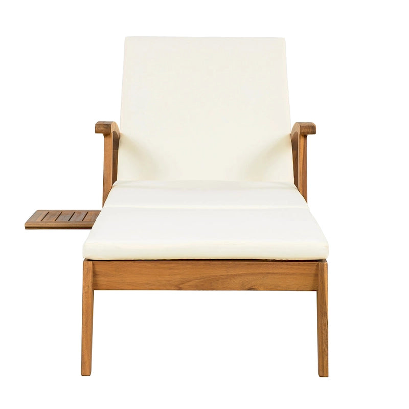 Christopher Knight Home - Azazel Acacia Wood Outdoor Chaise Lounge With Side Table Set