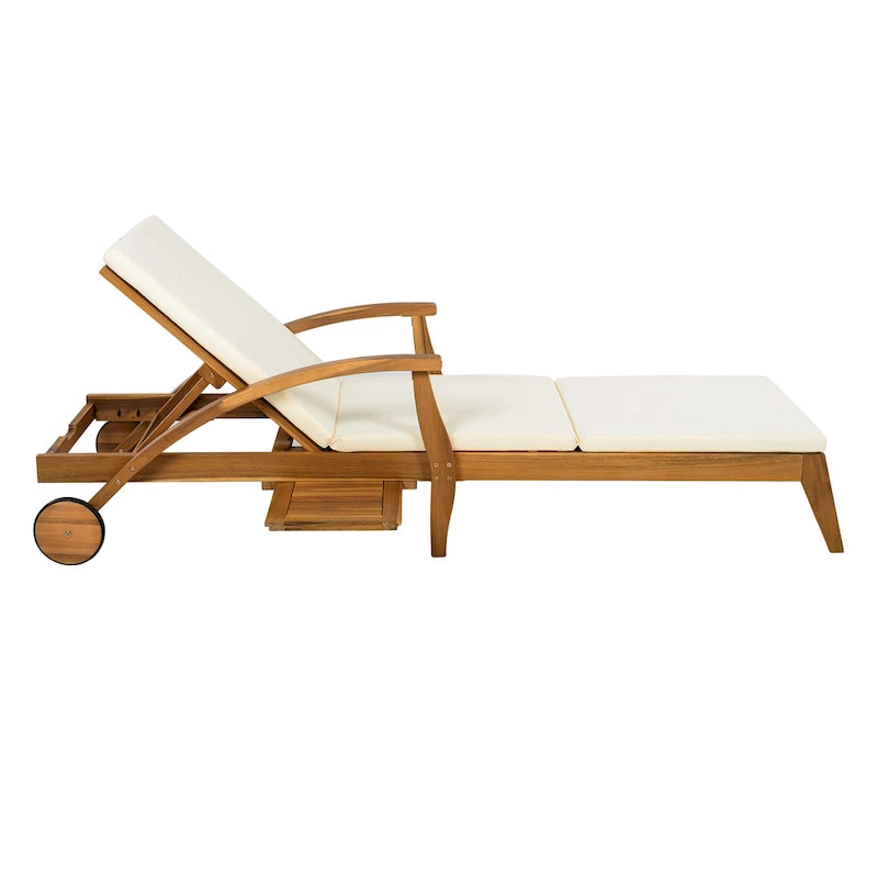 Christopher Knight Home - Azazel Acacia Wood Outdoor Chaise Lounge With Side Table Set