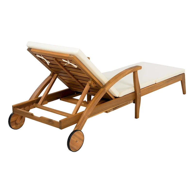 Christopher Knight Home - Azazel Acacia Wood Outdoor Chaise Lounge With Side Table Set