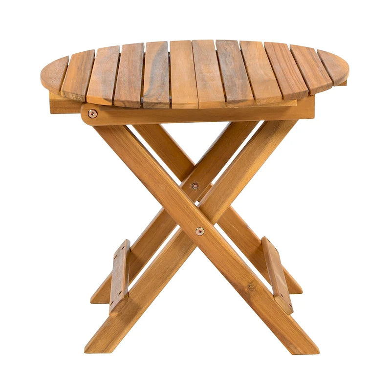 Christopher Knight Home - Azazel Acacia Wood Outdoor Chaise Lounge With Side Table Set