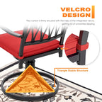 Outdoor 2-Piece Metal Swivel Dining Chairs with Red Cushions