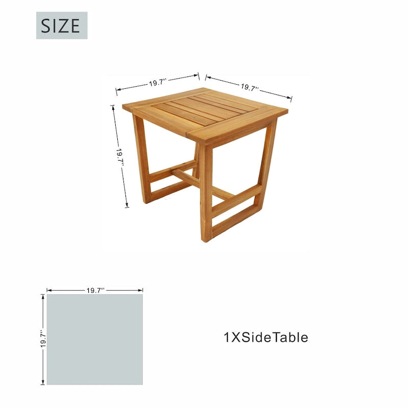 Modern Acacia Wood Side Table