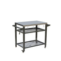 GDFStudio - Kendrick 3-Tier Outdoor Grill Table with Rolling Wheels and Multifunctional Prep Surface
