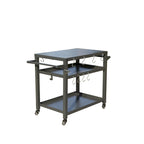 GDFStudio - Kendrick 3-Tier Outdoor Grill Table with Rolling Wheels and Multifunctional Prep Surface