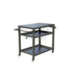 GDFStudio - Kendrick 3-Tier Outdoor Grill Table with Rolling Wheels and Multifunctional Prep Surface
