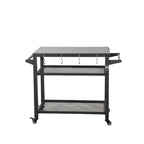 GDFStudio - Kendrick 3-Tier Outdoor Grill Table with Rolling Wheels and Multifunctional Prep Surface