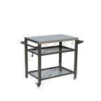 GDFStudio - Kendrick 3-Tier Outdoor Grill Table with Rolling Wheels and Multifunctional Prep Surface