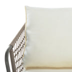 SAFAVIEH Outdoor Yuridia 4 Piece Living Set - Brown / White - 50W x 27D x 28H