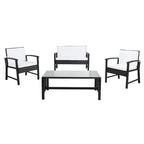 SAFAVIEH Outdoor Diya 4-Piece Patio Set - 43W x 31D x 26H