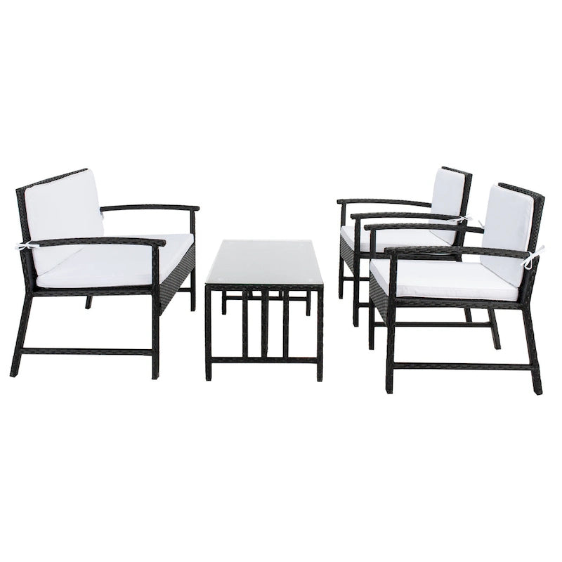 SAFAVIEH Outdoor Diya 4-Piece Patio Set - 43W x 31D x 26H