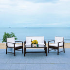 SAFAVIEH Outdoor Diya 4-Piece Patio Set - 43W x 31D x 26H
