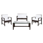 SAFAVIEH Outdoor Diya 4-Piece Patio Set - 43W x 31D x 26H