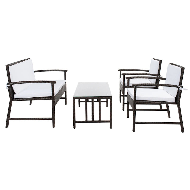 SAFAVIEH Outdoor Diya 4-Piece Patio Set - 43W x 31D x 26H