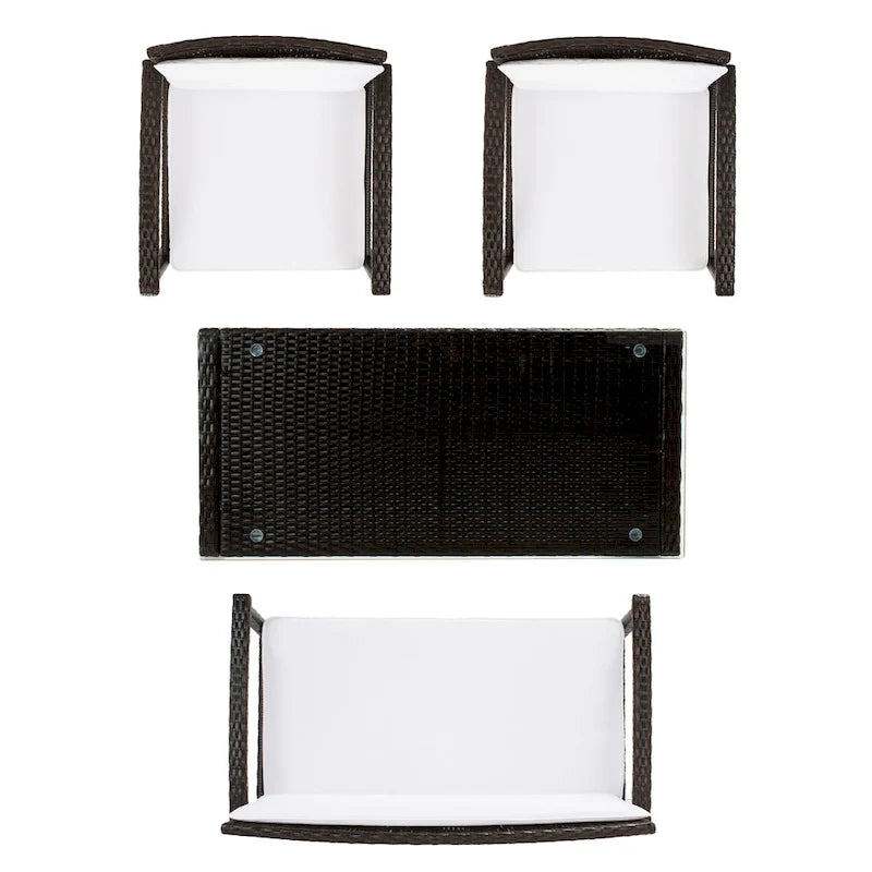 SAFAVIEH Outdoor Diya 4-Piece Patio Set - 43W x 31D x 26H