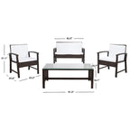 SAFAVIEH Outdoor Diya 4-Piece Patio Set - 43W x 31D x 26H