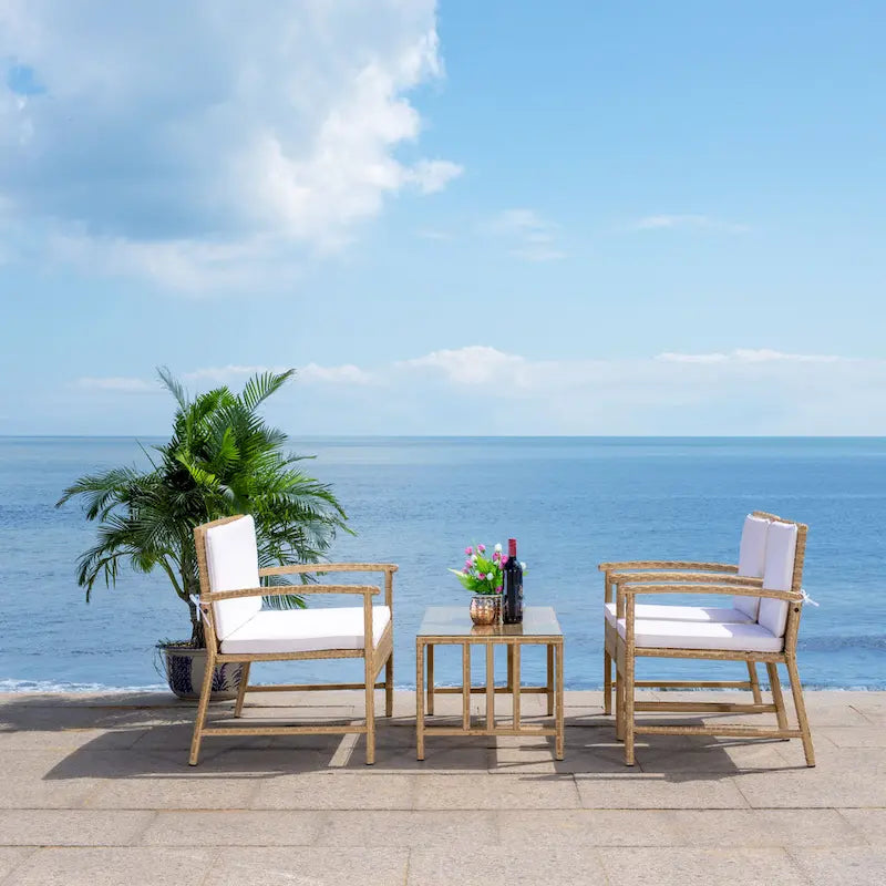 SAFAVIEH Outdoor Diya 4-Piece Patio Set - 43W x 31D x 26H