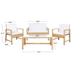SAFAVIEH Outdoor Diya 4-Piece Patio Set - 43W x 31D x 26H
