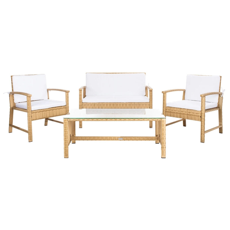 SAFAVIEH Outdoor Diya 4-Piece Patio Set - 43W x 31D x 26H