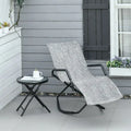 Outsunny Garden Rocking Sun Lounger Outdoor Zero-gravity Folding Reclining Rocker Lounge Chair for Sunbathing