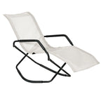 Outsunny Garden Rocking Sun Lounger Outdoor Zero-gravity Folding Reclining Rocker Lounge Chair for Sunbathing