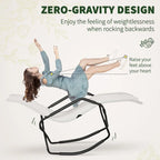 Outsunny Garden Rocking Sun Lounger Outdoor Zero-gravity Folding Reclining Rocker Lounge Chair for Sunbathing