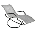 Outsunny Garden Rocking Sun Lounger Outdoor Zero-gravity Folding Reclining Rocker Lounge Chair for Sunbathing