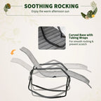 Outsunny Garden Rocking Sun Lounger Outdoor Zero-gravity Folding Reclining Rocker Lounge Chair for Sunbathing