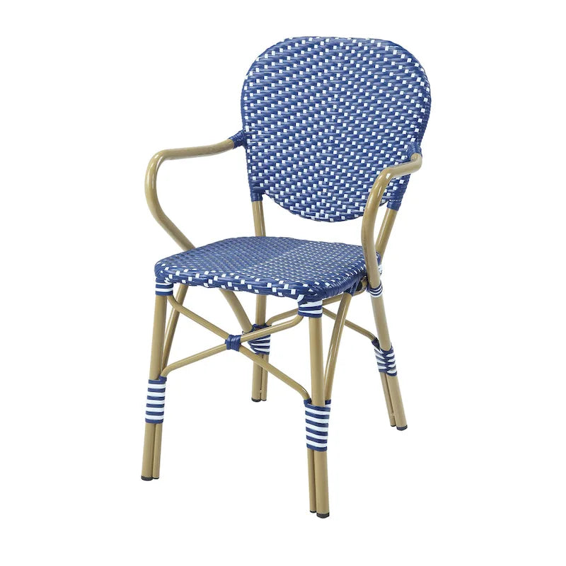 Courtnie French Blue PE Wicker Outdoor Dining Chairs (Set of 2) by Furniture of America - Set of 2