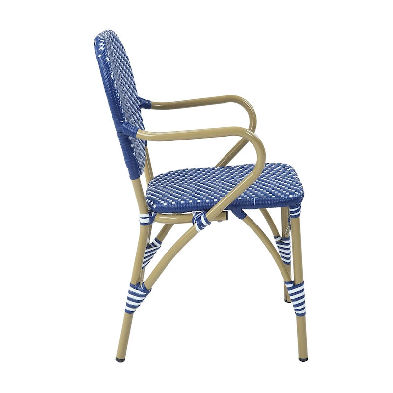 Courtnie French Blue PE Wicker Outdoor Dining Chairs (Set of 2) by Furniture of America - Set of 2