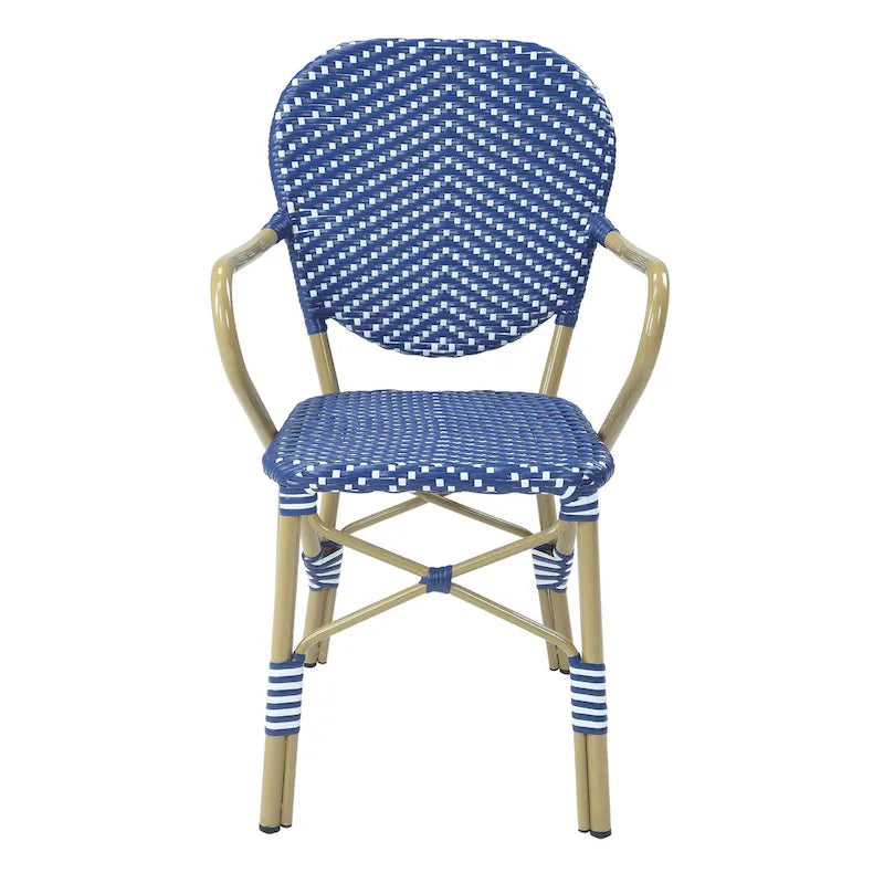 Courtnie French Blue PE Wicker Outdoor Dining Chairs (Set of 2) by Furniture of America - Set of 2