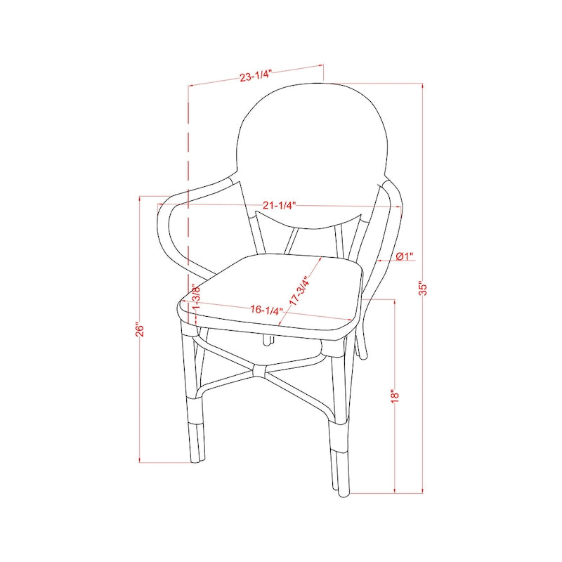 Courtnie French Blue PE Wicker Outdoor Dining Chairs (Set of 2) by Furniture of America - Set of 2