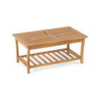 Caydon Acacia Wood Outdoor Club Chair and Coffee Table Set with Cushions by Christopher Knight Home