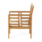Caydon Acacia Wood Outdoor Club Chair and Coffee Table Set with Cushions by Christopher Knight Home