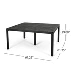 Tahoe Outdoor Modern Aluminum Dining Table with Woven Accents by Christopher Knight Home - 61.25 L x 61.25 W x 29.00 H