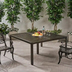 Tahoe Outdoor Modern Aluminum Dining Table with Woven Accents by Christopher Knight Home - 61.25 L x 61.25 W x 29.00 H