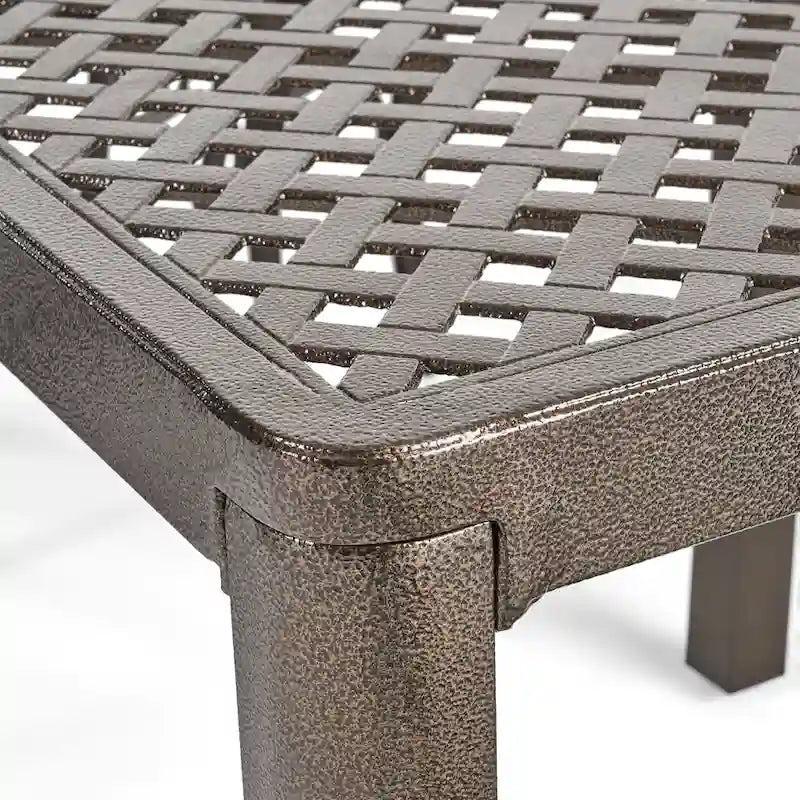 Tahoe Outdoor Modern Aluminum Dining Table with Woven Accents by Christopher Knight Home - 61.25 L x 61.25 W x 29.00 H