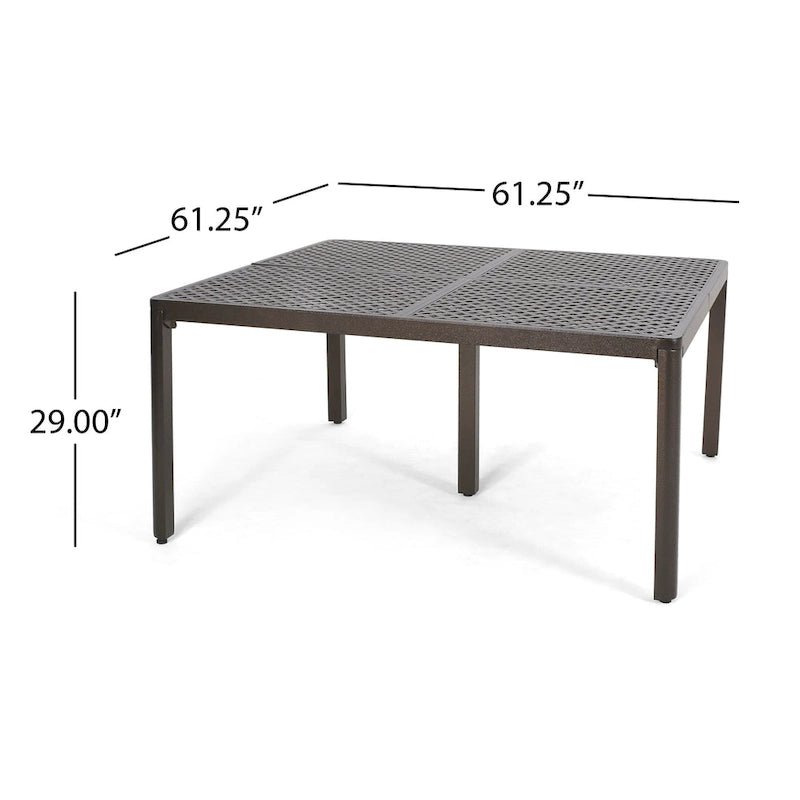 Tahoe Outdoor Modern Aluminum Dining Table with Woven Accents by Christopher Knight Home - 61.25 L x 61.25 W x 29.00 H