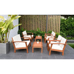 Amazonia FSC Certified Wood 8pc Outdoor Patio Seating Set