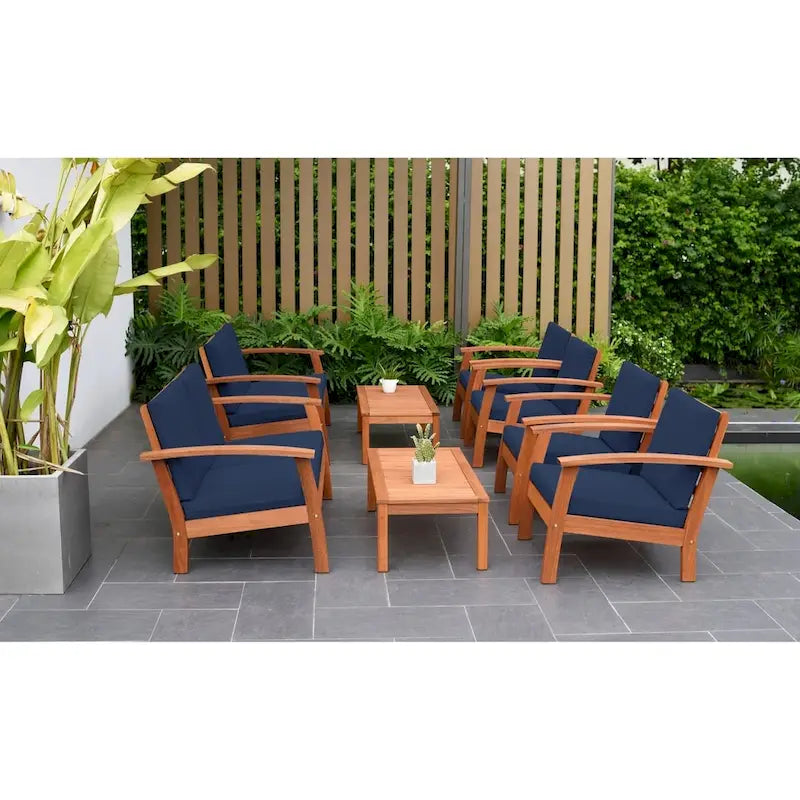 Amazonia FSC Certified Wood 8pc Outdoor Patio Seating Set